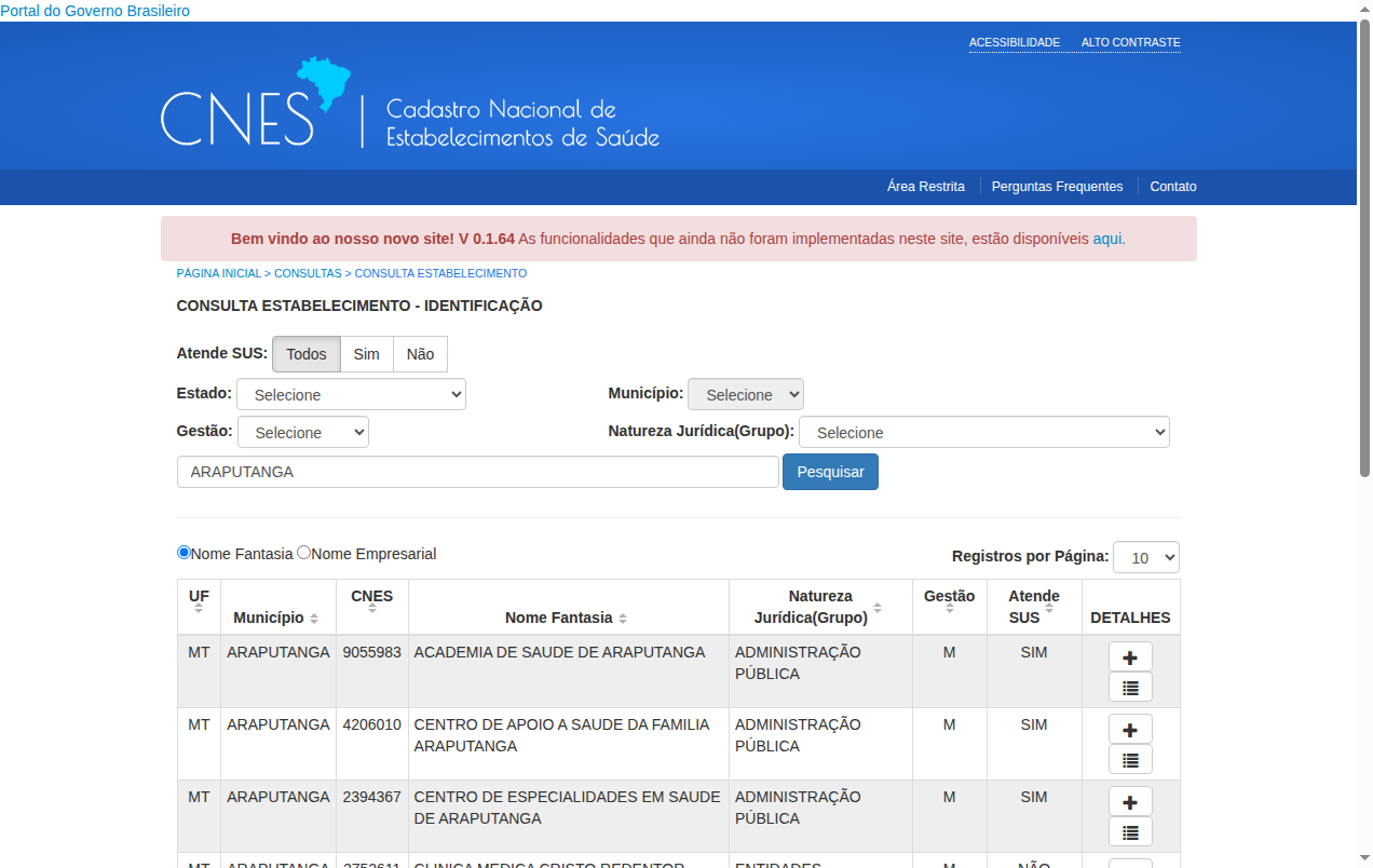 Screenshot de Serviços de saúde
