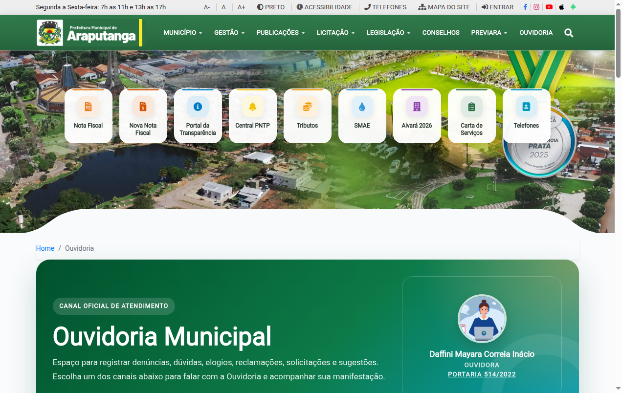 Screenshot de Disponibilidade