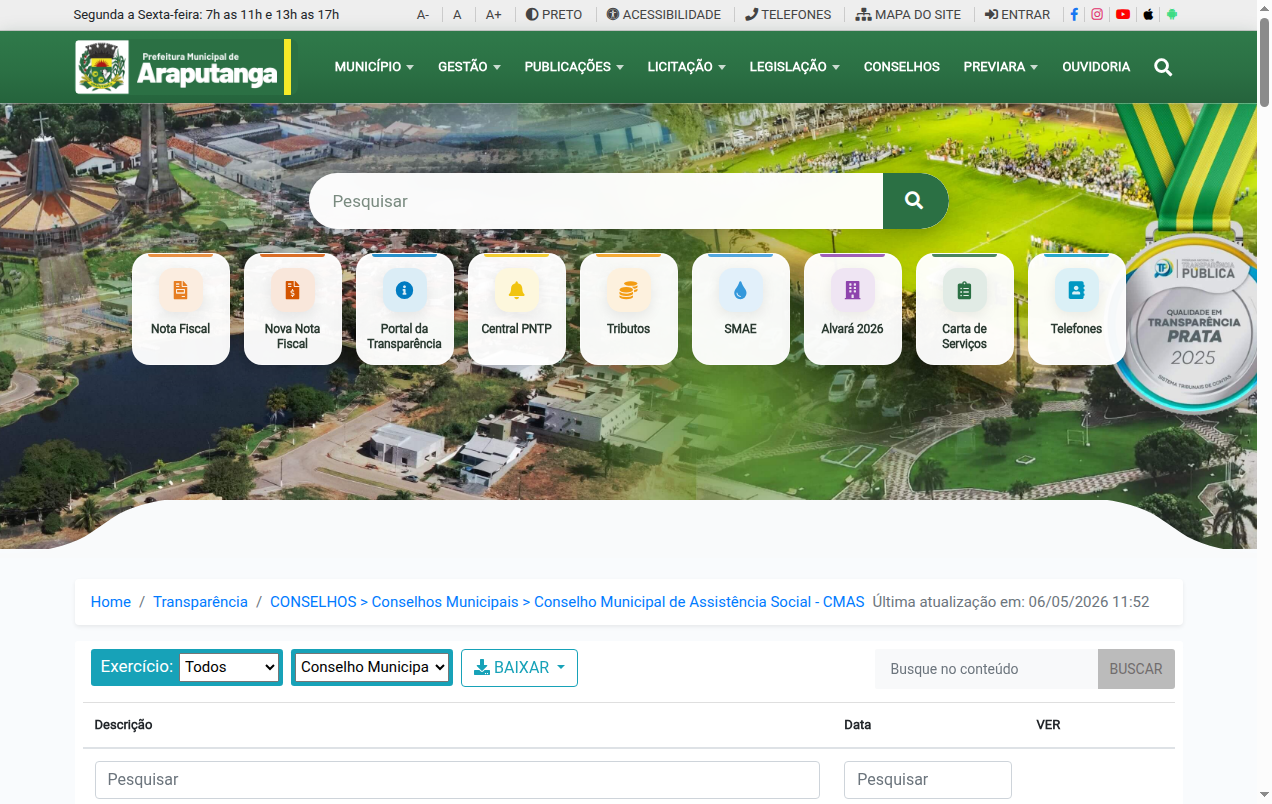 Screenshot de Disponibilidade