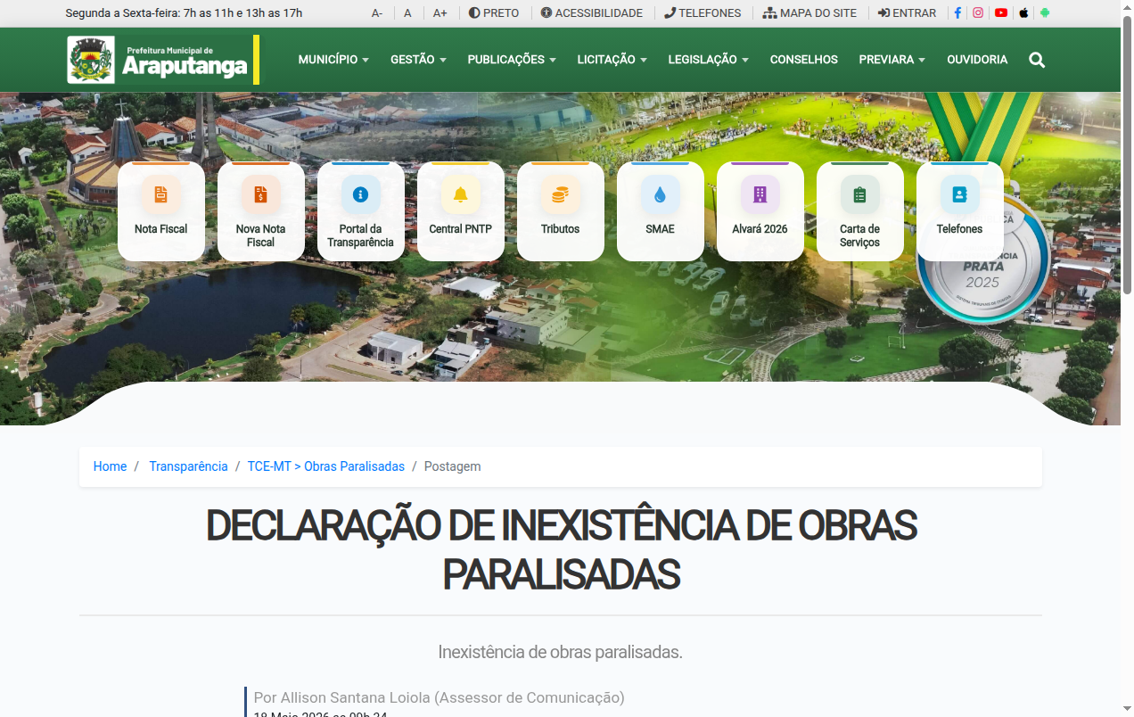 Screenshot de Disponibilidade