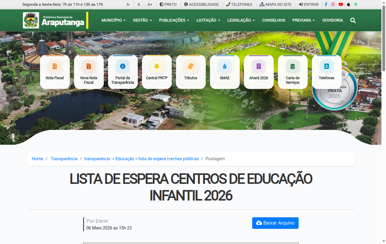Screenshot de Disponibilidade