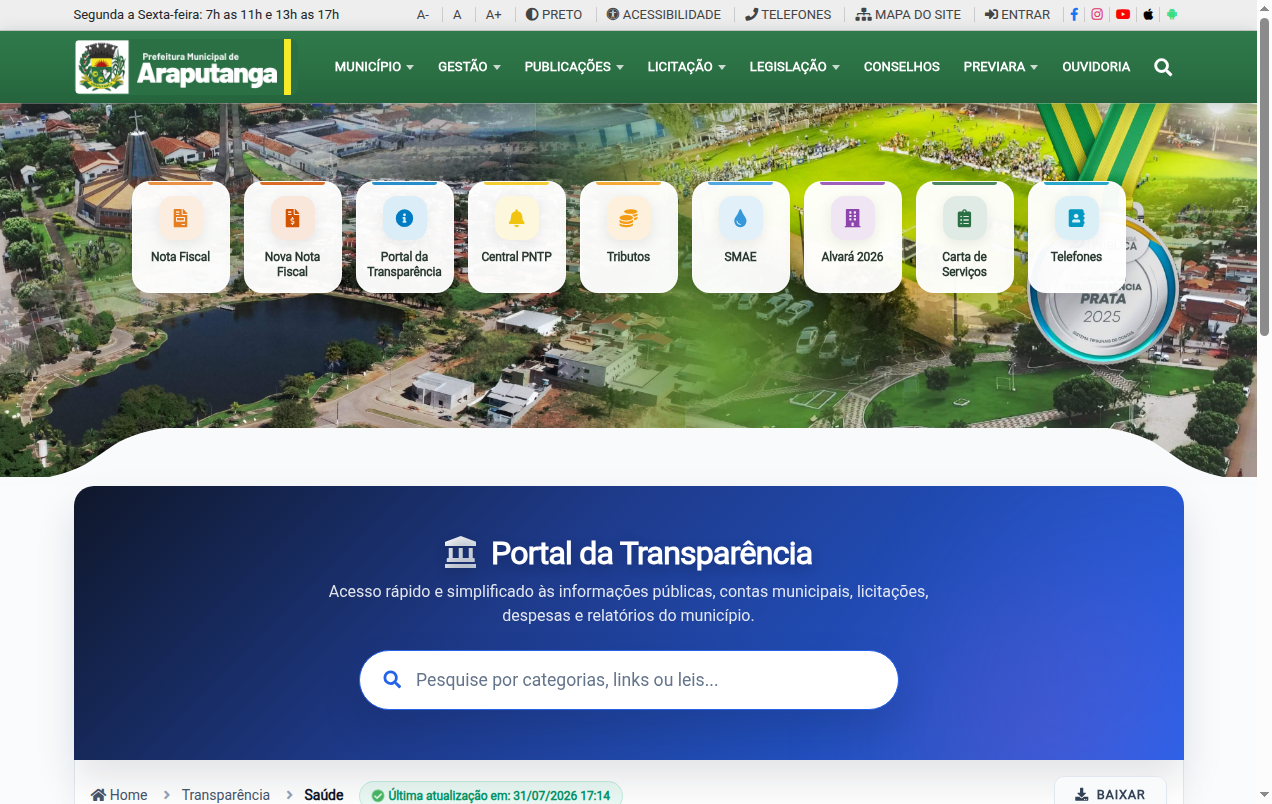 Screenshot de Disponibilidade