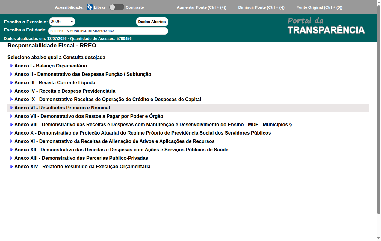 Screenshot de Disponibilidade