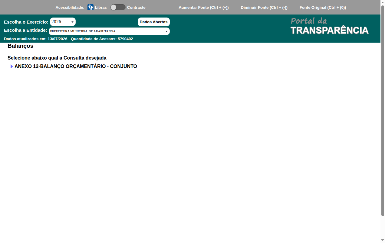 Screenshot de Disponibilidade