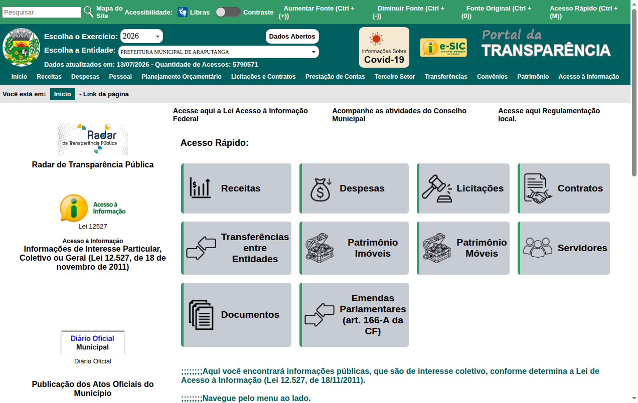 Screenshot de Disponibilidade