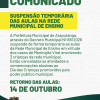Araputanga suspende aulas presenciais de 7 a 13 de outubro