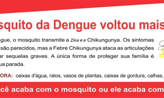 Boletim Epidemiológico da Dengue, Chikungunya e Zika na cidade de Araputanga-MT Semana 02/2016 – Edição nº 12