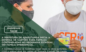 A Prefeitura de Araputanga inicia entrega de Cartões para famílias contempladas no programa Estadual ser Família Emergencial.