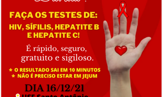 Não Fique na Dúvida: Faça os Teste de HIV, Sífilis, Hepatite B e Hepatite C na USF Santo Antônio