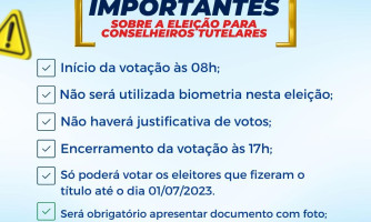 Confira as informações importantes sobre a eleição para Conselheiros Tutelares!