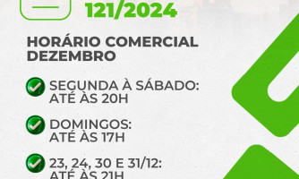 HORÁRIO COMERCIAL EM DEZEMBRO 2024