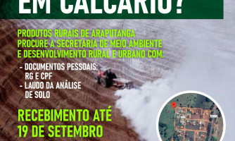 ENTREGA DE CALCÁRIO PARA PRODUTORES RURAIS DE ARAPUTANGA