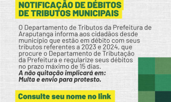 NOTIFICAÇÃO DE DÉBITOS TRIBUTÁRIOS
