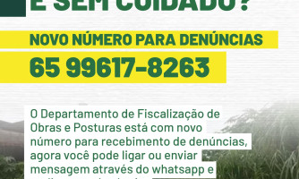 NOVO NÚMERO PARA DENÚNCIAS DE TERRENOS BALDIOS