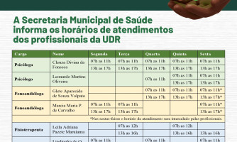 ATENDIMENTO NA UDR