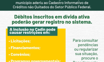 CADIN - Cadastro Informativo de Créditos não Quitados do Setor Público Federal.