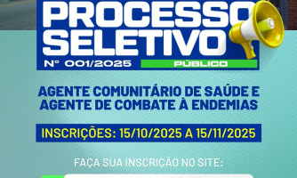 Araputanga: Inscrições Abertas para o Processo Seletivo 01/2025 — Vagas para ACS e ACE (15/10 a 15/11)