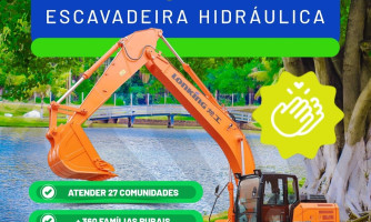 Araputanga recebe escavadeira hidráulica para fortalecer a agricultura familiar e estradas rurais