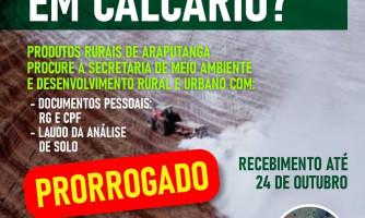 Araputanga: Solicitação de Calcário Prorrogada até 24/10