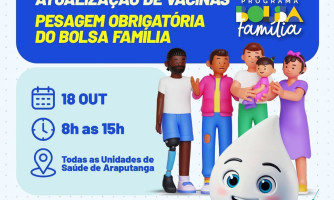 Campanha Dose Dupla — Vacinação e Pesagem do Bolsa Família em Araputanga (18/10, 8h–15h)