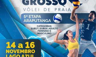 Circuito Mato Grosso de Vôlei de Praia — 5ª Etapa em Araputanga (14 a 16/11) — Mais de R$20 mil em premiações
