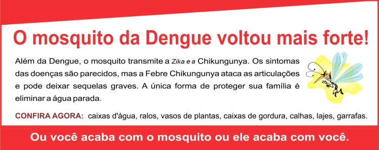 Boletim Epidemiológico da Dengue, Chikungunya e Zika na cidade de Araputanga-MT Semana 02/2016 – Edição nº 12