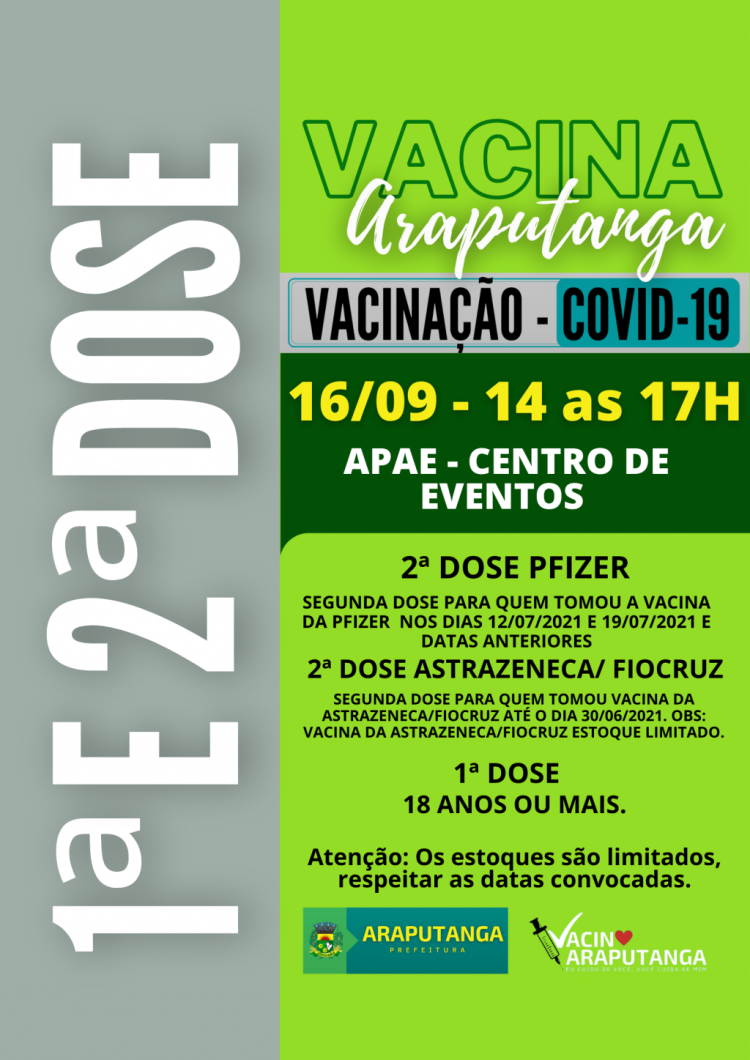Atenção Araputanga: Campanha de Vacinação Contra a COVID-19