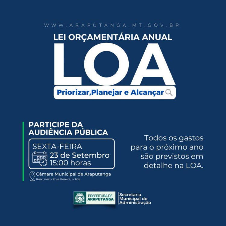 EDITAL DE AUDIÊNCIA PÚBLICA LOA - 2023