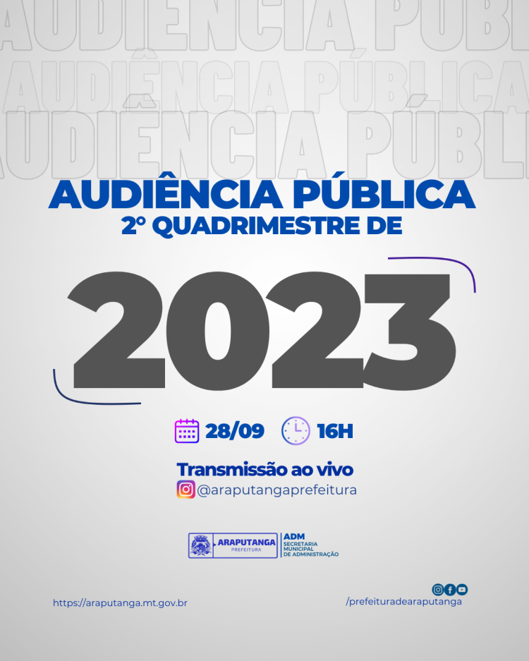 Audiência Pública - 2° QUADRIMESTRE DE 2023