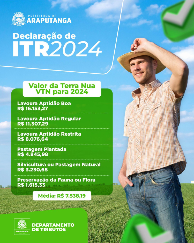 VALOR DA TERRA NUA - VTN 2024 DE ARAPUTANGA-MT
