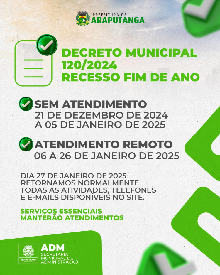 DECRETO MUNICIPAL Nº 120/2024 - RECESSO