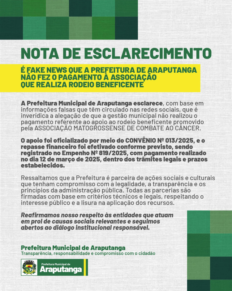 NOTA DE ESCLARECIMENTO