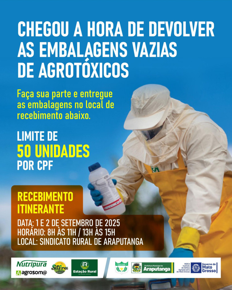 DEVOLUÇÃO DE EMBALAGENS E AGROTÓXICOS