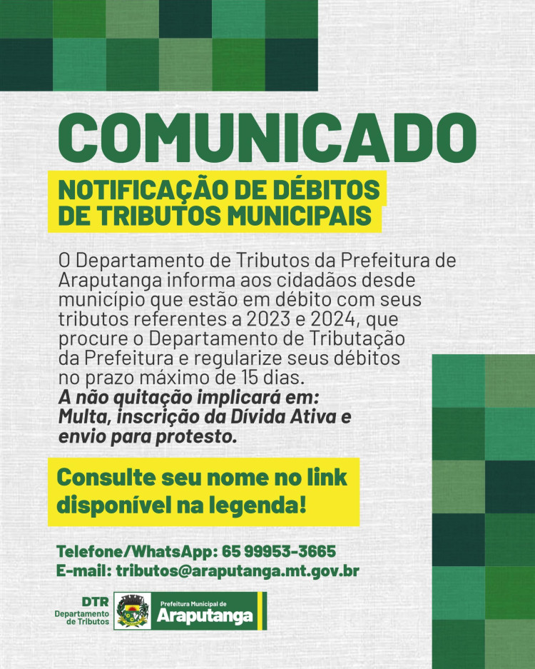 NOTIFICAÇÃO DE DÉBITOS TRIBUTÁRIOS