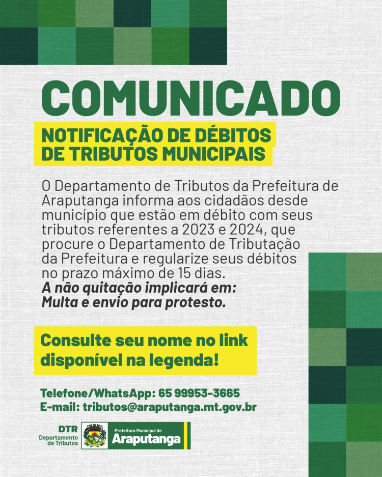 NOTIFICAÇÃO DE DÉBITOS TRIBUTÁRIOS