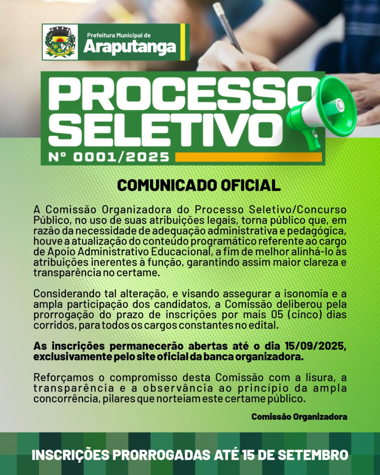 PROCESSO SELETIVO 01/2025