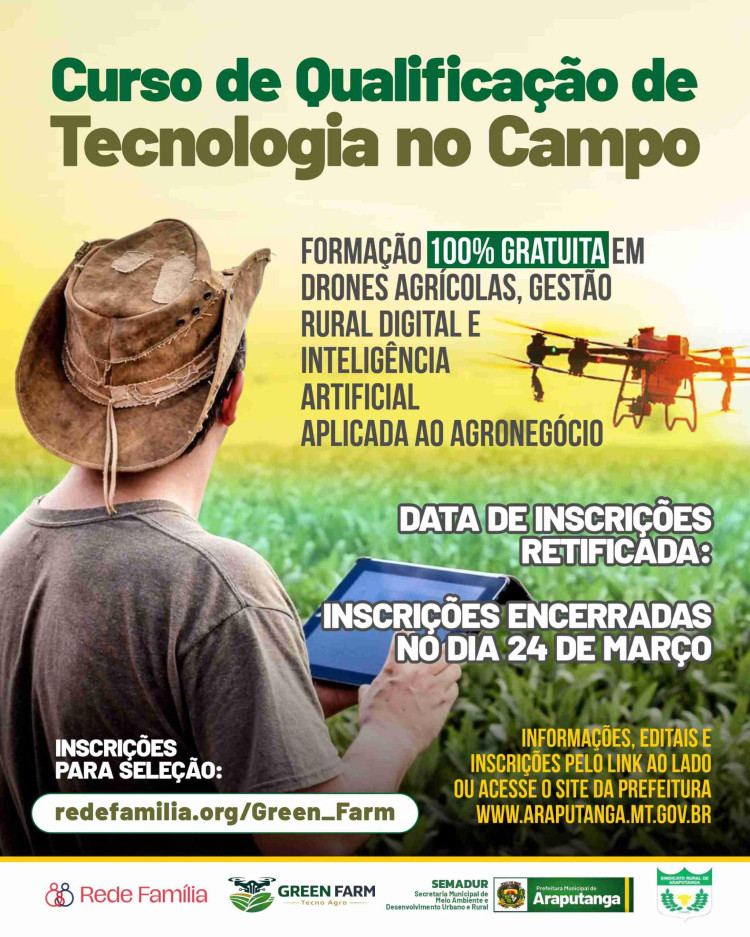CURSO DE QUALIFICAÇÃO  DE TECNOLOGIA NO CAMPO