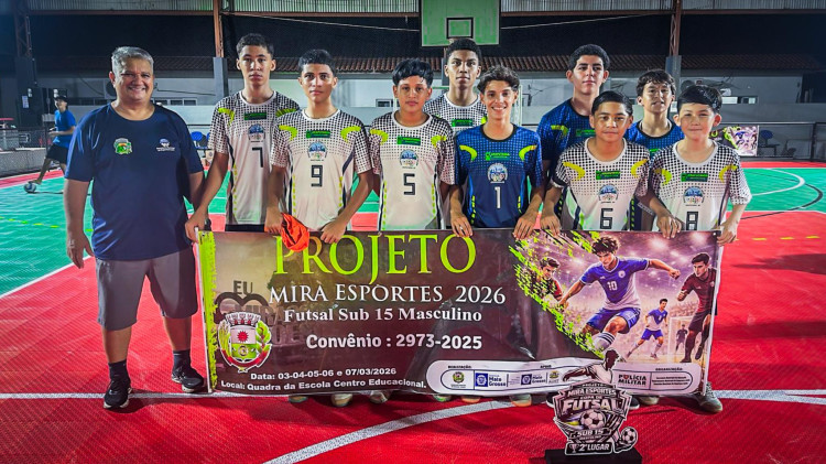 FUTSAL SUB 15 CONQUISTA 2º LUGAR EM COMPETIÇÃO
