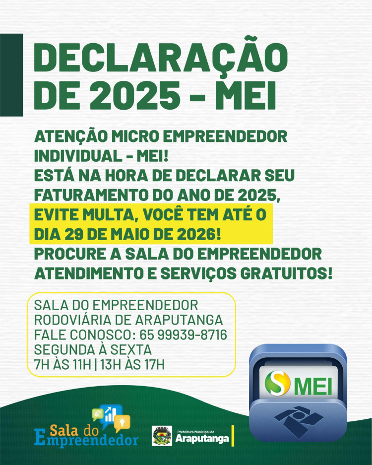 PRAZO DE DECLARAÇÃO ANUAL MEI