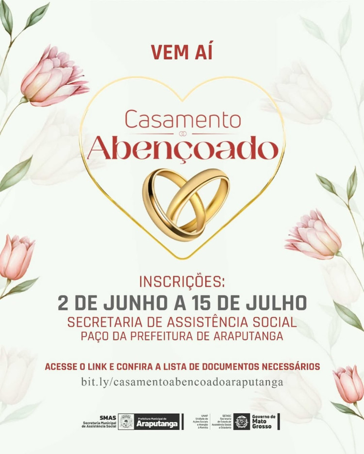 Casamento Abençoado: Inscrições Abertas para Casais em Araputanga!