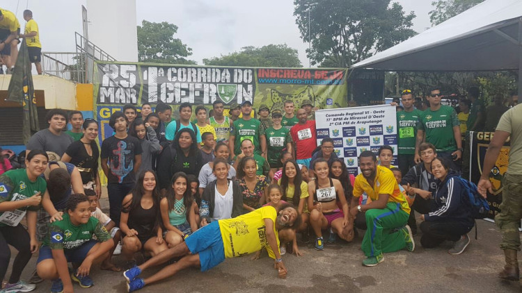 Através de parceria entre Policia Militar e Prefeitura de Araputanga jovens  participaram da 1ª Corrida do Gefron em Cáceres