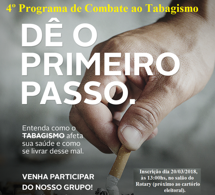 Será iniciado o 4º Programa de Combate ao Tabagismo em Araputanga
