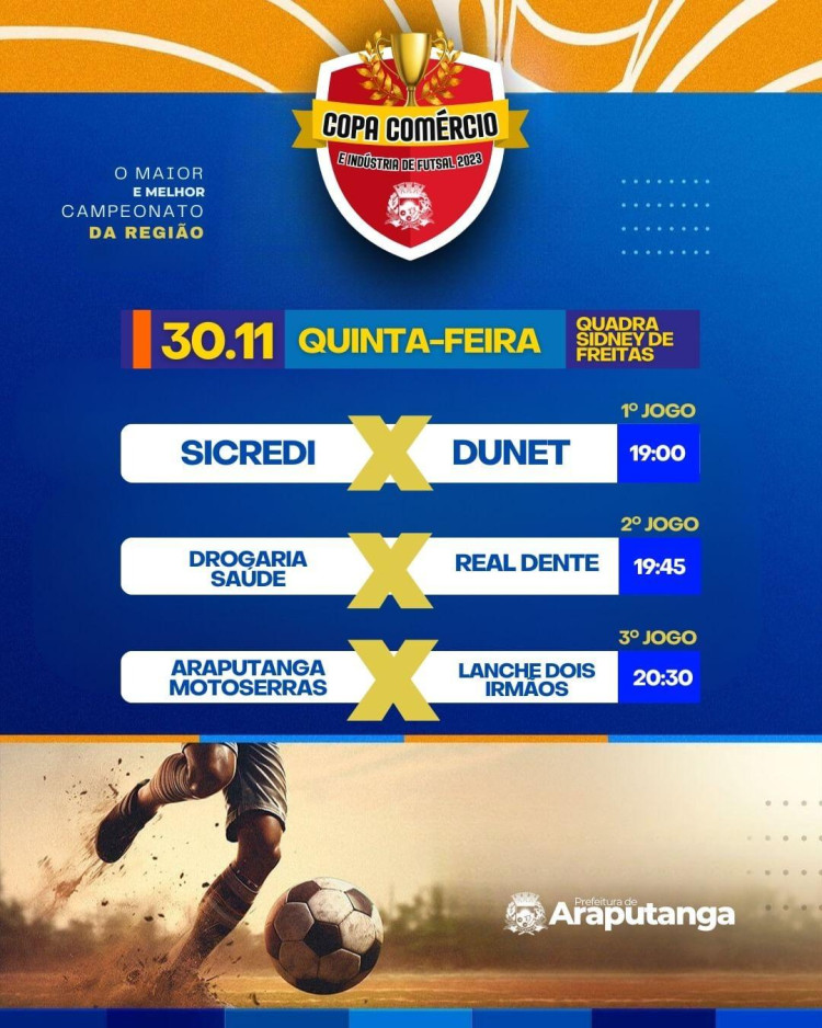 A próxima sequência de jogos da COPA COMÉRCIO!